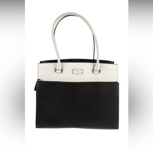 KATE SPADE ♠️ - New York Colorblock Leather Shoulder Bag Laptop Tote - Picture 1 of 15